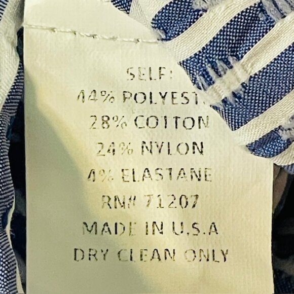 J'ENVIE/ELI Havana Pullover Blue & White Stripe Blouse Size 12 - Picture 5 of 7